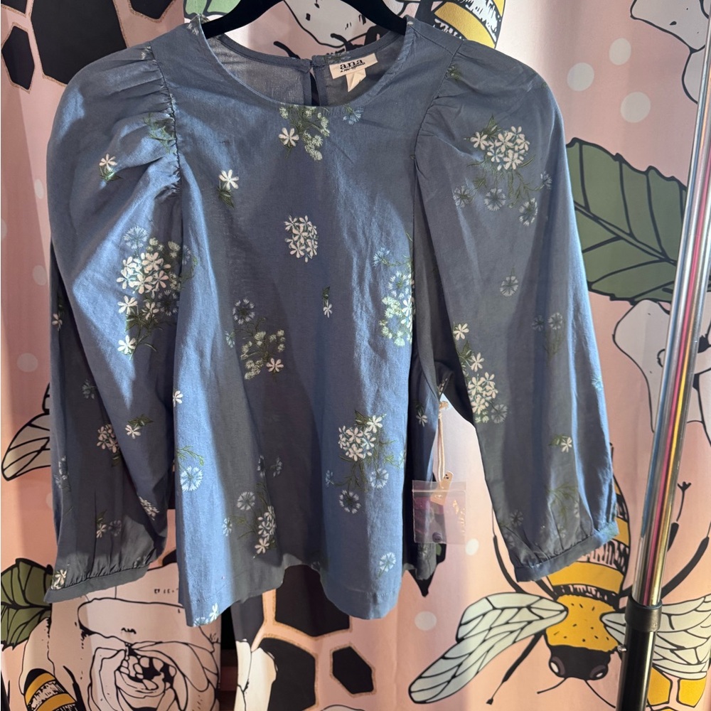 a.n.a Blue Patterned Top India